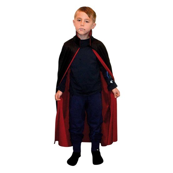 Dracula Cape Black And Red Kid 122-134 - Hem - Lekia.se