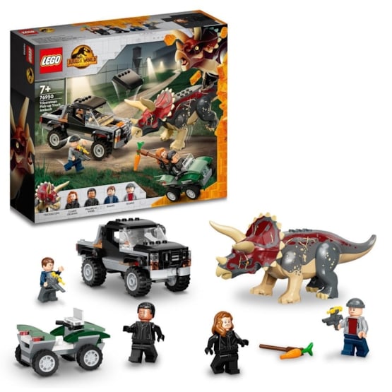 Läs mer om LEGO Jurassic World 76950, Triceratops – pickupattack