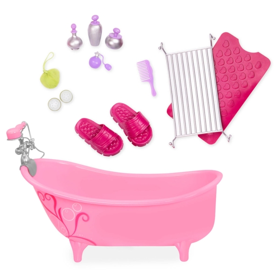 Our Generation, Pink Bathtub And Accessories