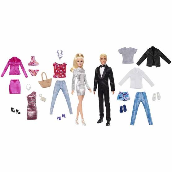 Barbie & Ken dockor med 10 outfits